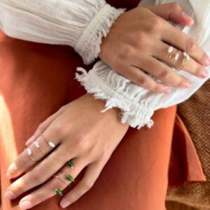 Anillos espiral fina perlas